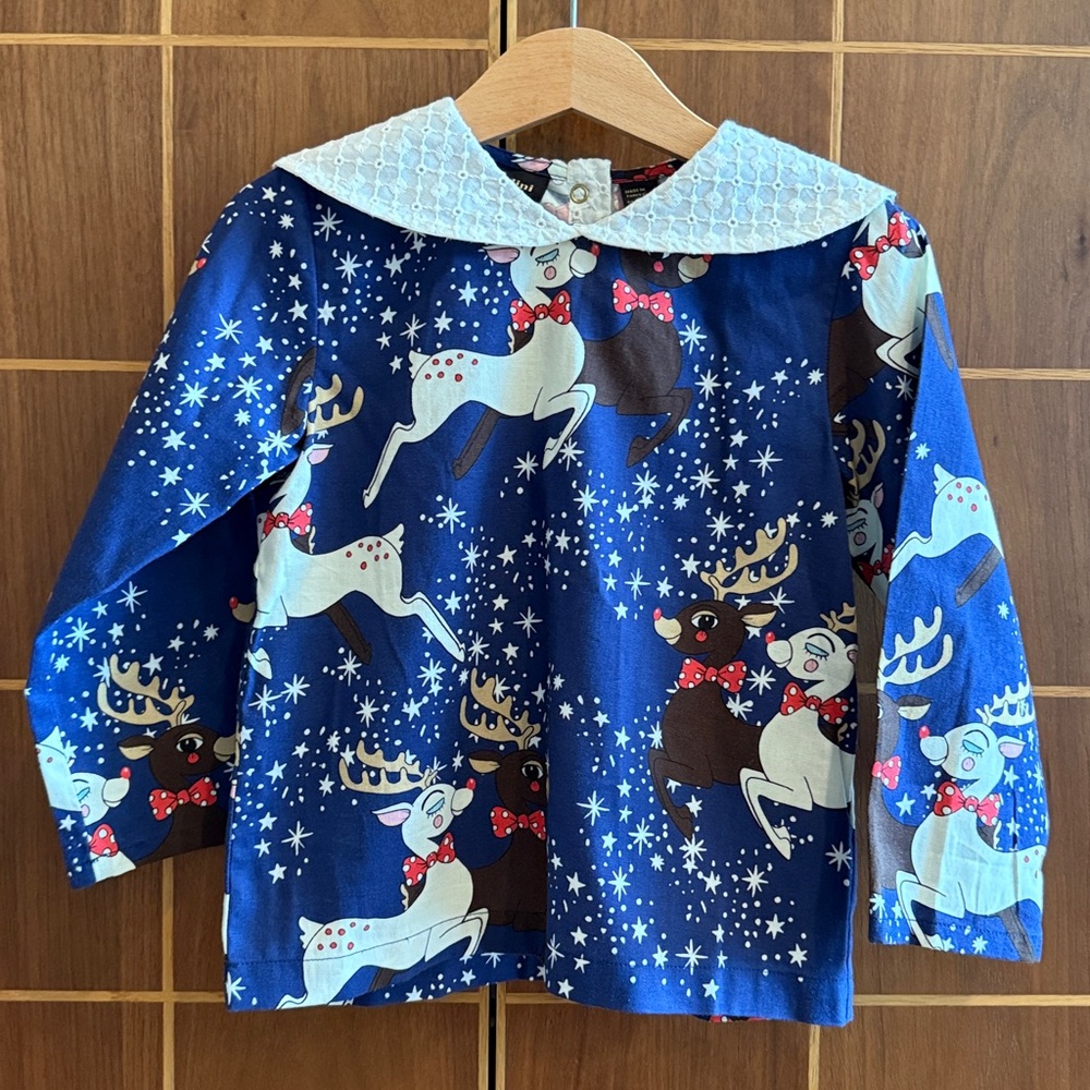 Mini Rodini Reindeer Christmas Blouse